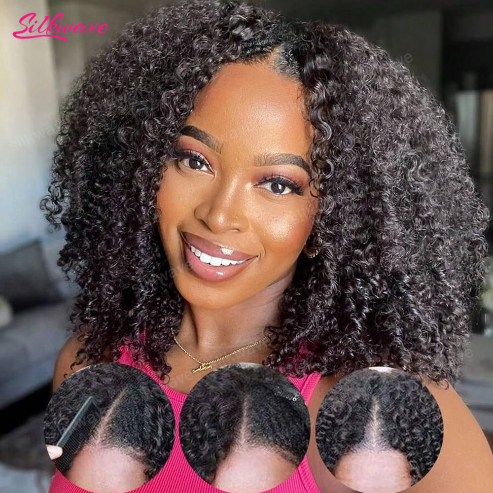 Sewing V - Curly V Part Wig Human Hair