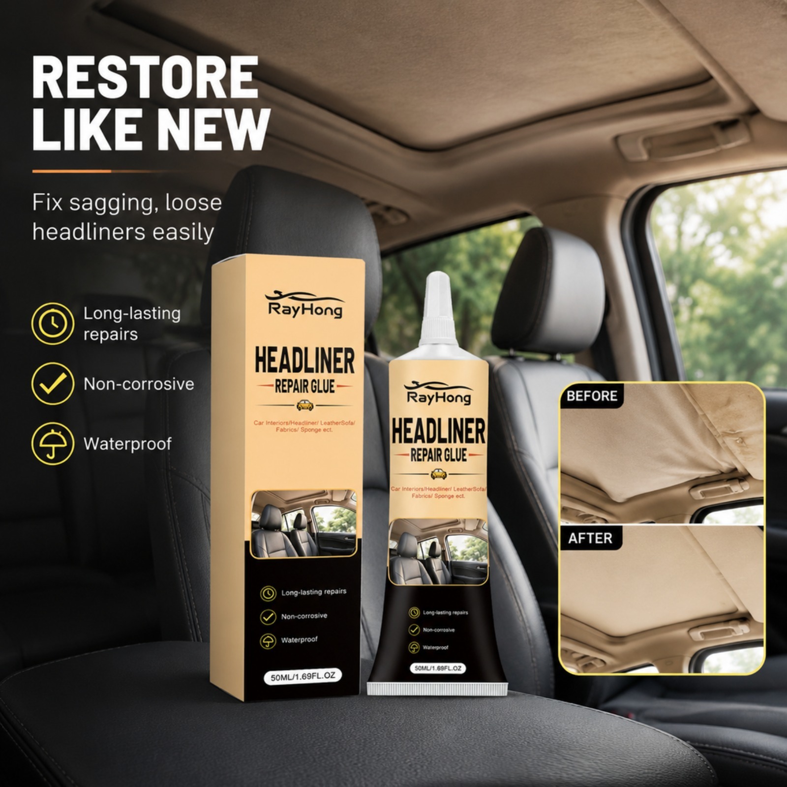 Headliner Repair Glue Car Roof - огляд і ціна Fabric Glue Bond