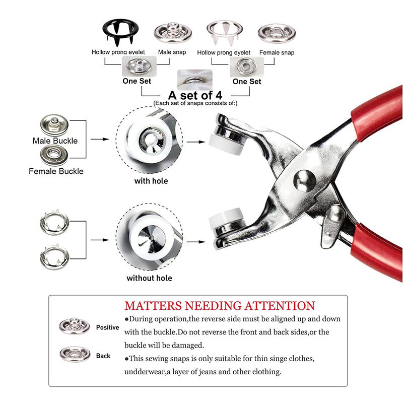 100 Sets Snap Pliers Automatic - огляд і ціна Snap Button Plier