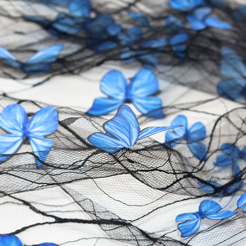 1Yard 3D Vivid Butterflies Lac - огляд і ціна Sewing Embroidery Fabric
