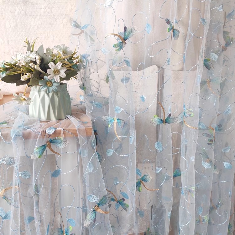 1yard Blue pink mesh fabric Th - огляд і ціна Sewing Embroidery Fabric