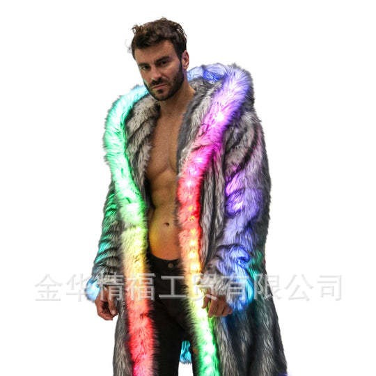 Faux Fur Coat Men Hooded Outer - огляд і ціна Sewing V