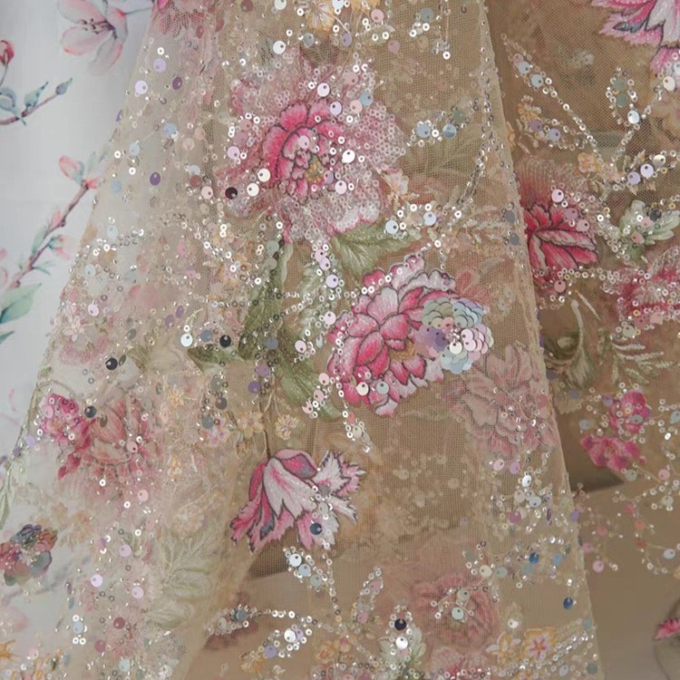 1M 120Cm Wide Luxury Beaded La - огляд і ціна Sewing Embroidery Fabric