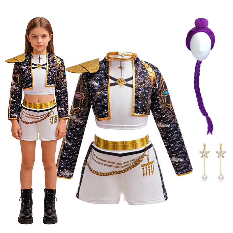 Girls Hip‑Hop 3D Print Gold Tr - огляд і ціна Sewing Jackets
